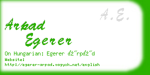 arpad egerer business card